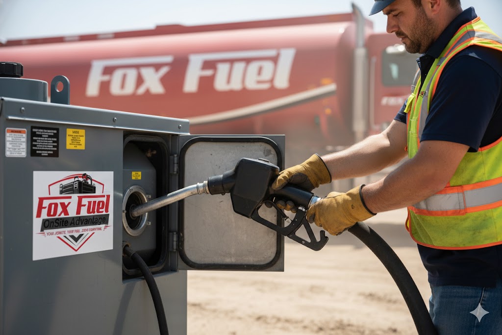 Manager checking fuel levels
